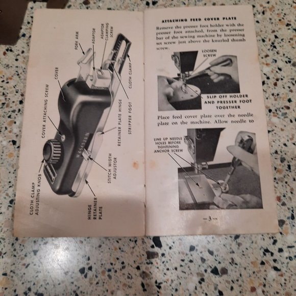 Vintage Kenmore Buttonhole Sewing Attachment SEARS Burgundy Box Buttonholer - Picture 5 of 6